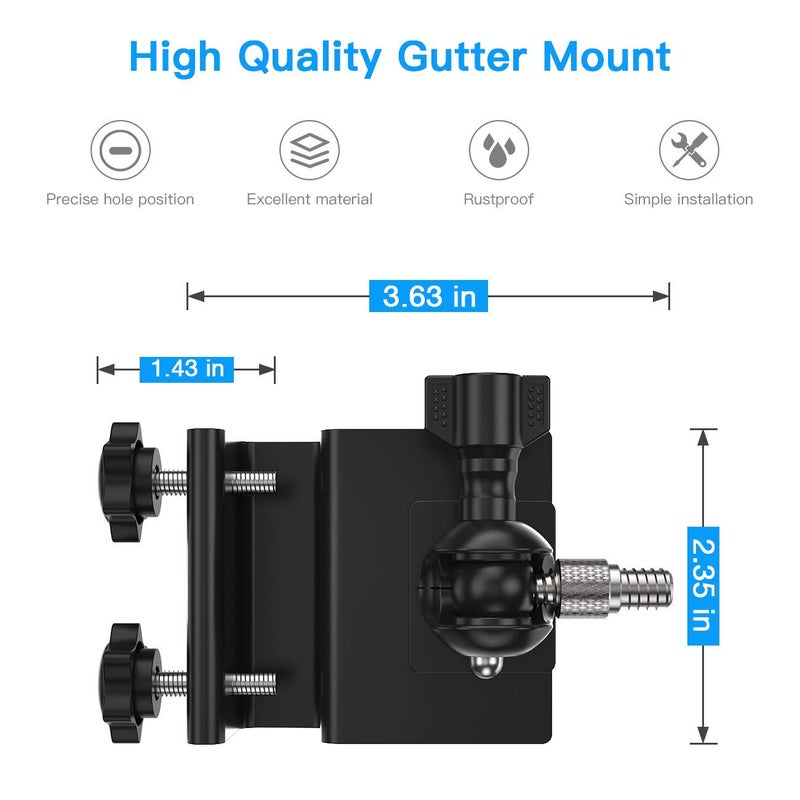 OkeMeeo Gutter Mount for eufyCam 2C/2C Pro/3/3C/SoloCam C210/SoloCam S220, Outdoor Mount for Wyze Cam Pan V3/Arlo Cameras and More 1/4"-20 Threaded Camera(White, 1 Pack) - Image 5